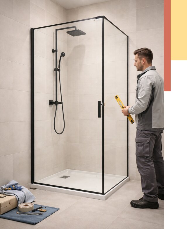 Стеклянные перегородки для душа в Качканаре от 12816 руб. | Монтаж под ключ — ОТДЕЛОЧНИК-Кчк