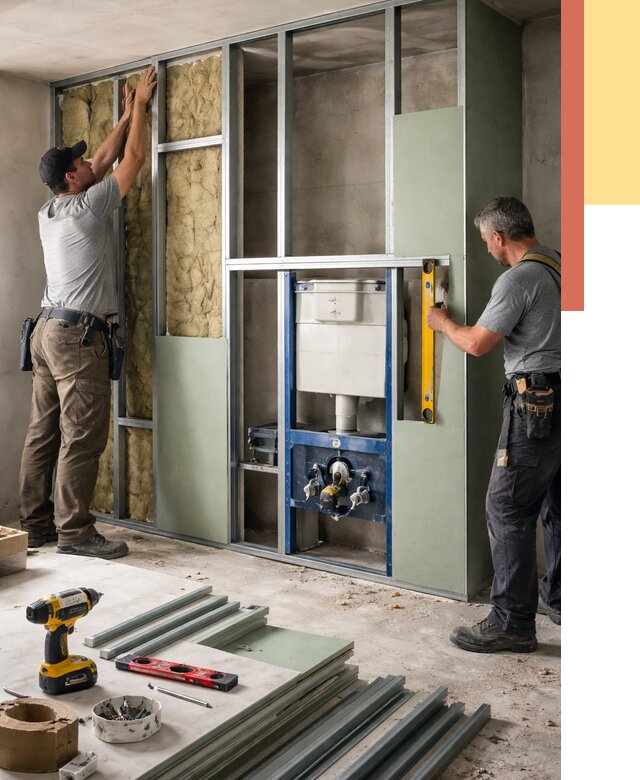 Установка сантехнических перегородок в Качканаре от 8715 руб. | ОТДЕЛОЧНИК-Кчк