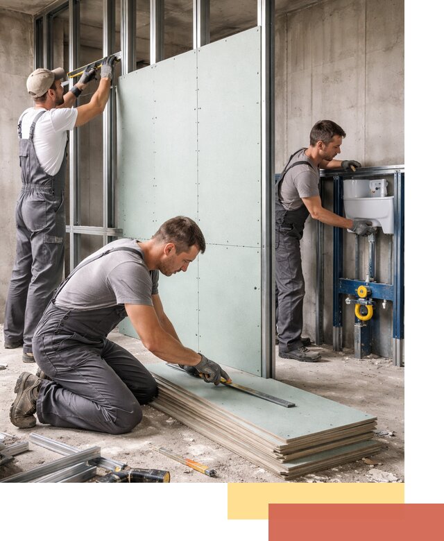 Монтаж и ремонт сантехнических перегородок в Качканаре