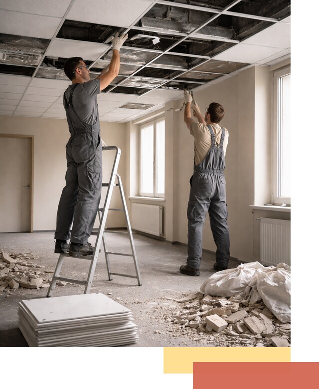 Демонтаж потолков Армстронг профессионально в Качканаре