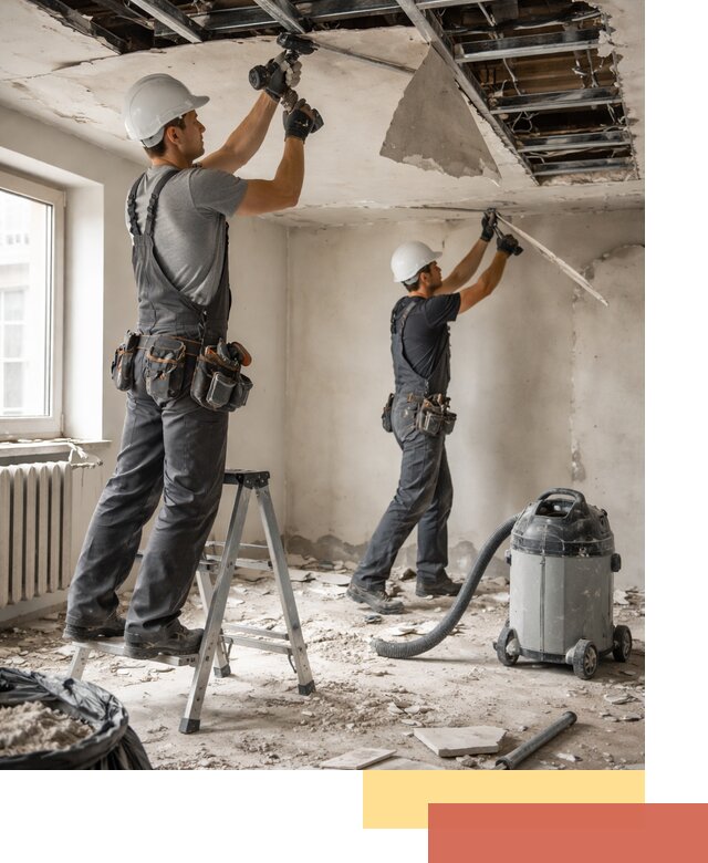 Демонтаж гипсокартонного потолка в Качканаре быстро и аккуратно