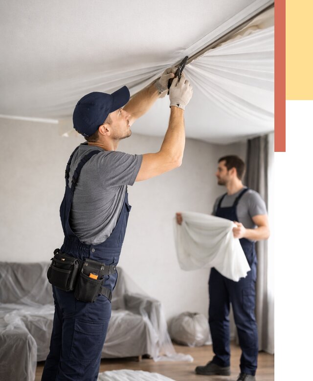 Демонтаж натяжного потолка в Качканаре от 4614 руб. — снятие и разбор под ключ | ОТДЕЛОЧНИК-Кчк