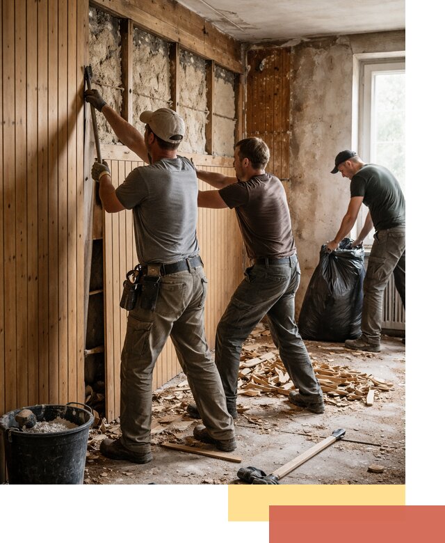 Демонтаж вагонки и вывоз материалов в Качканаре