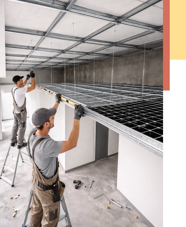 Монтаж потолка грильято в Качканаре от 461 руб./м² — быстрая сборка под ключ | ОТДЕЛОЧНИК-Кчк