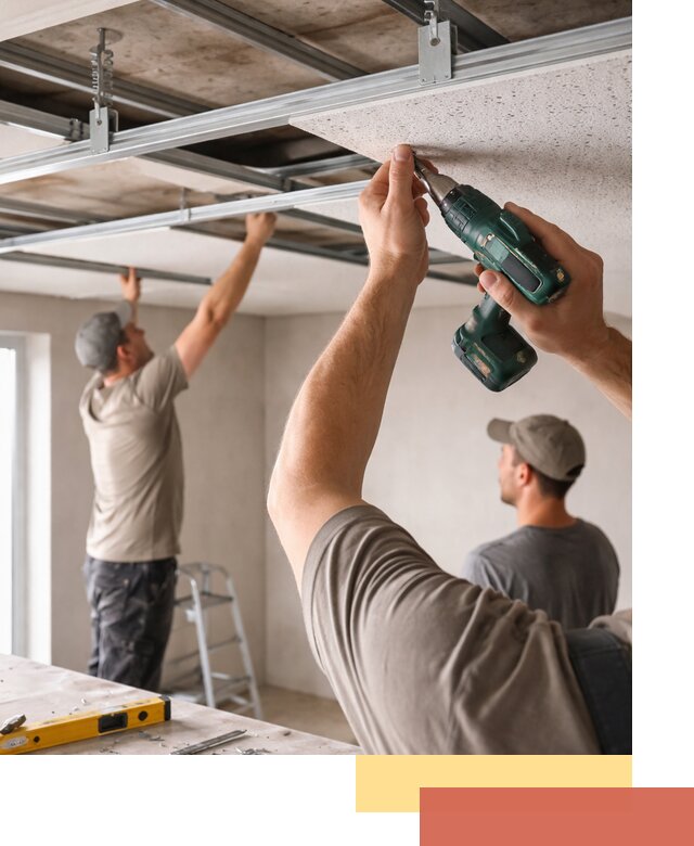 Монтаж акустического потолка в Качканаре под ключ