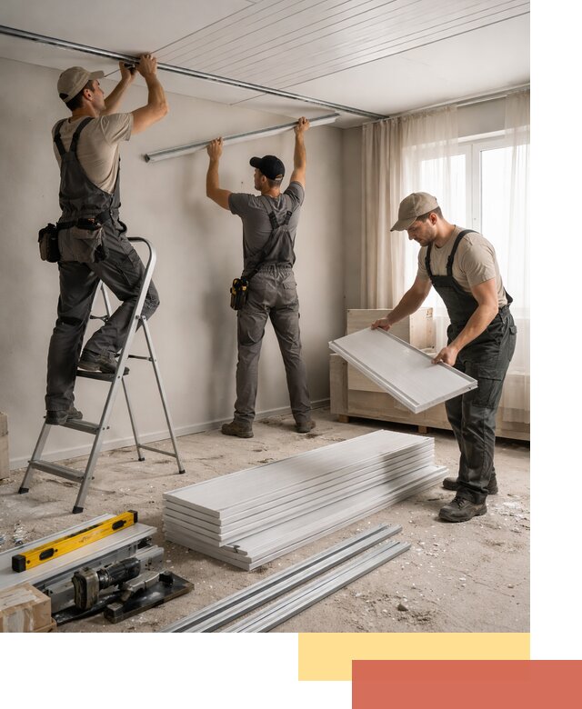 Монтаж потолка из ПВХ панелей в Качканаре оперативно и качественно