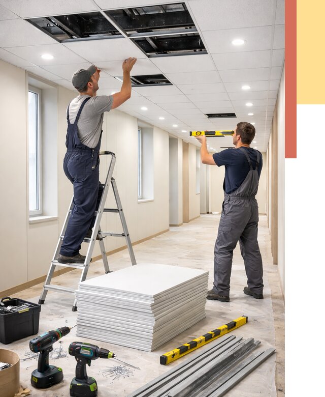 Ремонт потолка Армстронг в Качканаре от 4614 руб. — быстро и недорого | ОТДЕЛОЧНИК-Кчк