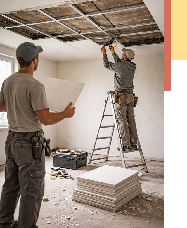 Замена плит подвесного потолка в Качканаре от 1794 руб. быстро и недорого | ОТДЕЛОЧНИК-Кчк