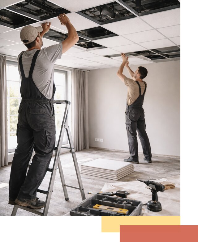 Замена плит подвесного потолка в Качканаре быстро и качественно