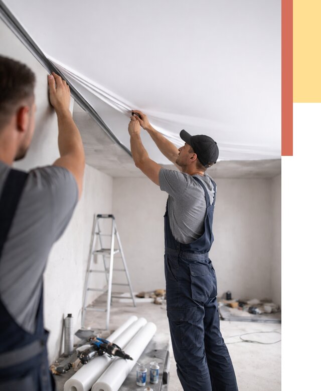 Монтаж матового натяжного потолка в Качканаре от 4614 руб./м² — быстро и недорого | ОТДЕЛОЧНИК-Кчк