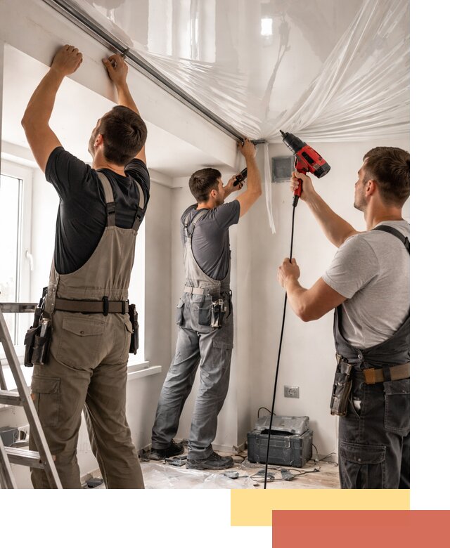 Монтаж глянцевого натяжного потолка в Качканаре быстро и качественно