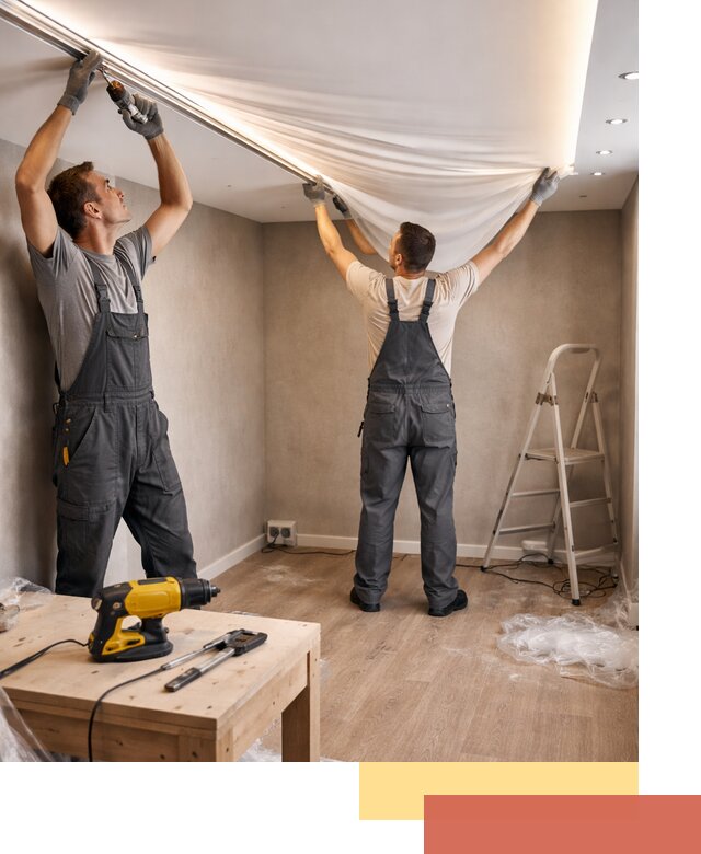 Монтаж натяжного потолка с подсветкой в Качканаре цена и сроки