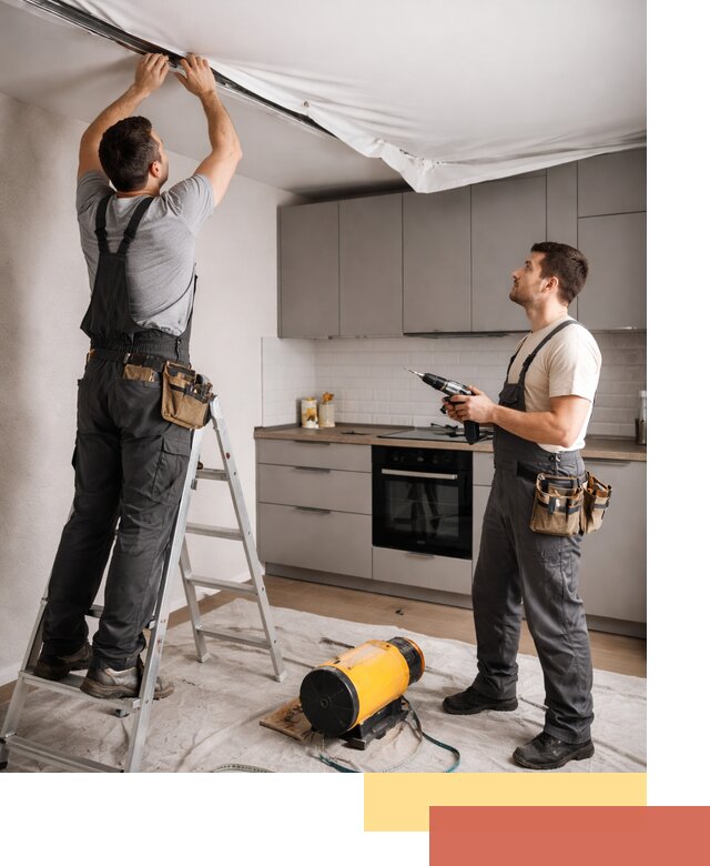 Монтаж натяжного потолка на кухне в Качканаре