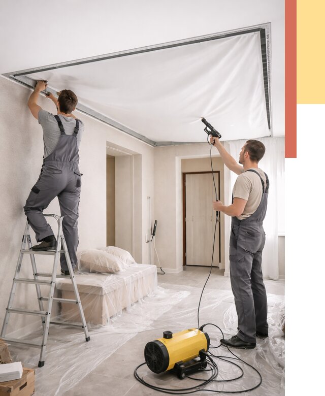 Монтаж натяжного потолка в прихожей в Качканаре от 2717 руб. под ключ | ОТДЕЛОЧНИК-Кчк