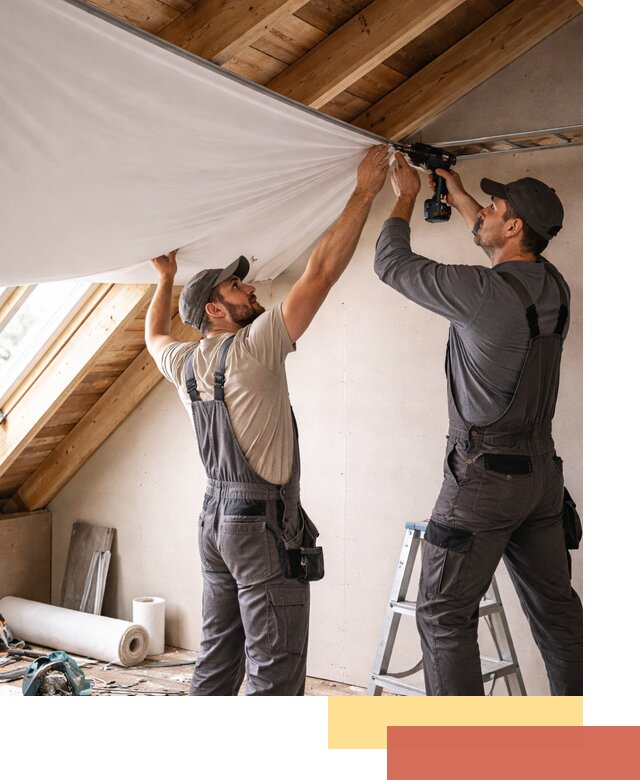 Монтаж натяжного потолка в мансарде в Качканаре