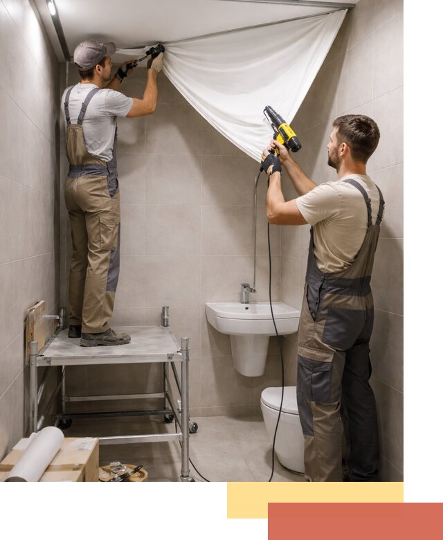 Монтаж натяжного потолка в санузле в Качканаре