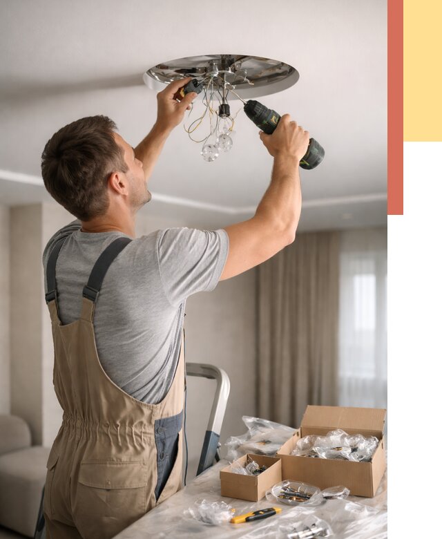 Установка люстры в натяжной потолок в Качканаре от 1230 руб. | Быстро и недорого — ОТДЕЛОЧНИК-Кчк