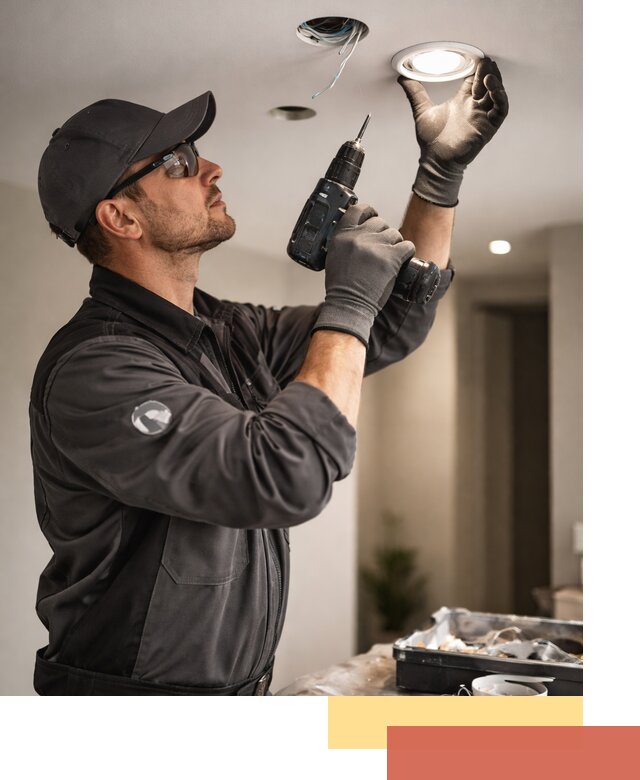 Установка точечных светильников в натяжной потолок в Качканаре