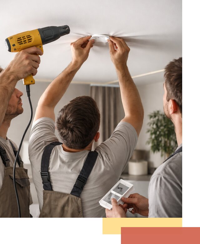 Ремонт прокола полотна натяжного потолка в Качканаре