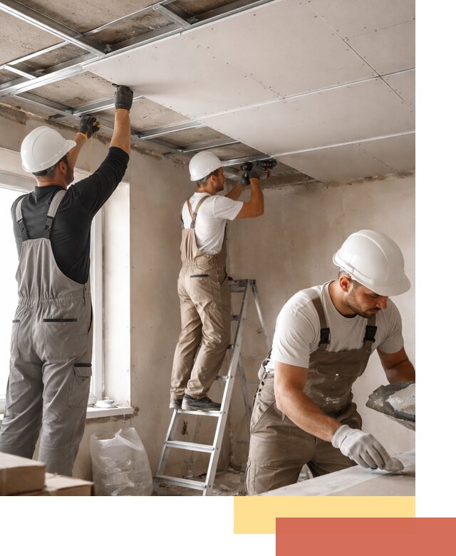 Одноуровневый потолок из гипсокартона в Качканаре — монтаж и отделка