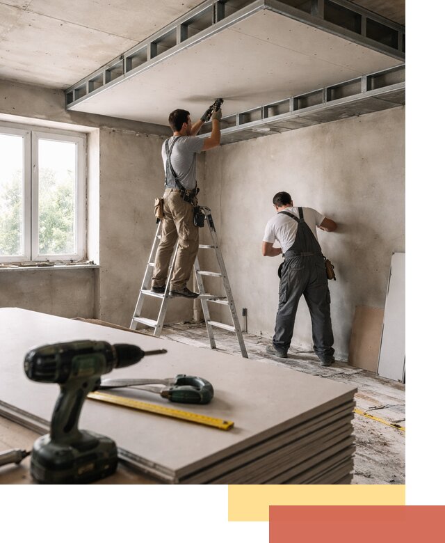 Двухуровневый потолок из гипсокартона в Качканаре