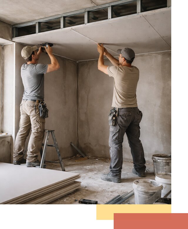 Короб из гипсокартона на потолке под ключ в Качканаре