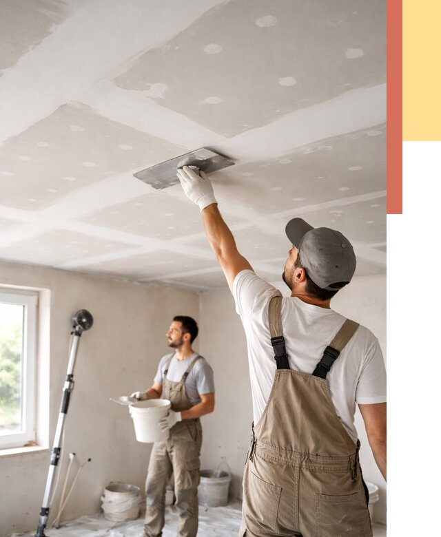 Шпаклевка потолка из гипсокартона в Качканаре от 3281 руб./м2 — услуги под ключ | ОТДЕЛОЧНИК-Кчк