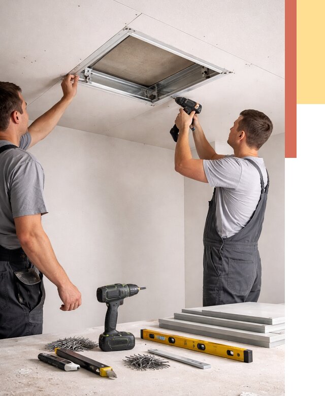 Установка люка в потолок ГКЛ в Качканаре от 2563 руб. под ключ | ОТДЕЛОЧНИК-Кчк