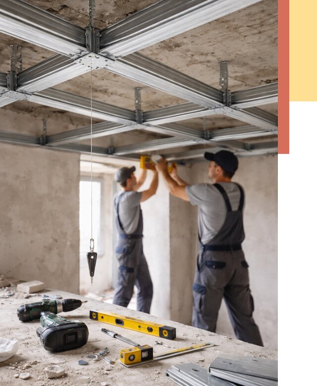 Монтаж каркаса потолка из профиля в Качканаре от 4614 руб. — услуги ОТДЕЛОЧНИК-Кчк