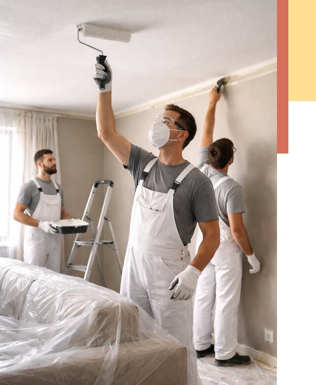 Покраска потолка водоэмельсионной краской в Качканаре от 2256 руб/м² — услуги под ключ | ОТДЕЛОЧНИК-Кчк