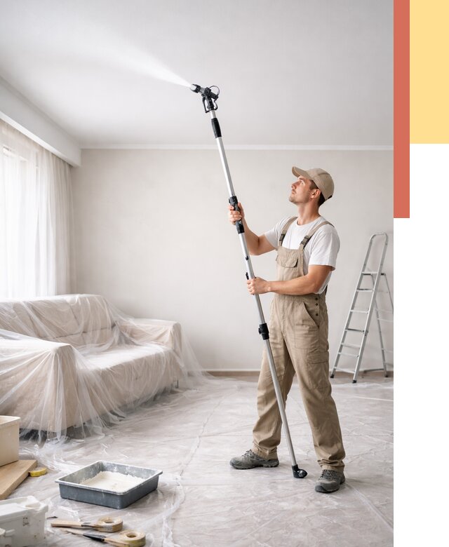 Покраска потолка краскопультом в Качканаре от 4614 руб. быстро и недорого | ОТДЕЛОЧНИК-Кчк