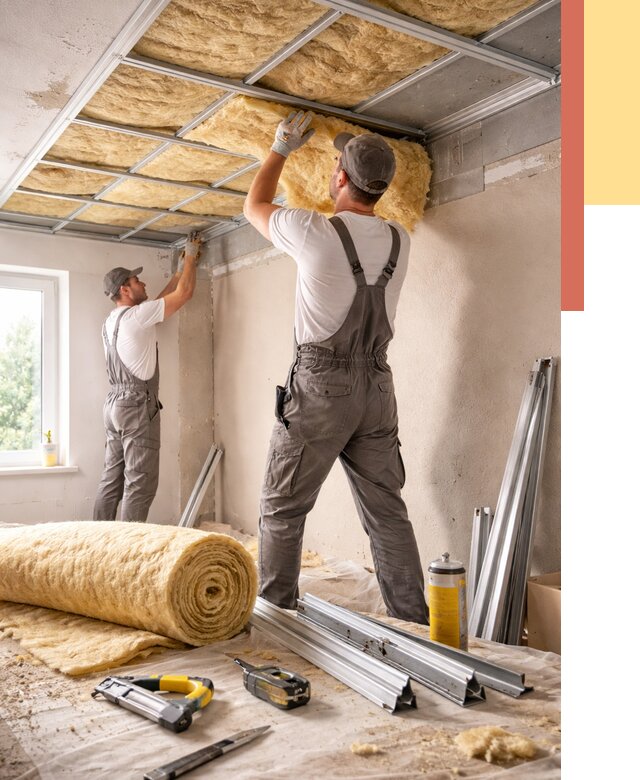 Утепление потолка в Качканаре от 7382 руб/м2 — недорого, быстро, под ключ | ОТДЕЛОЧНИК-Кчк